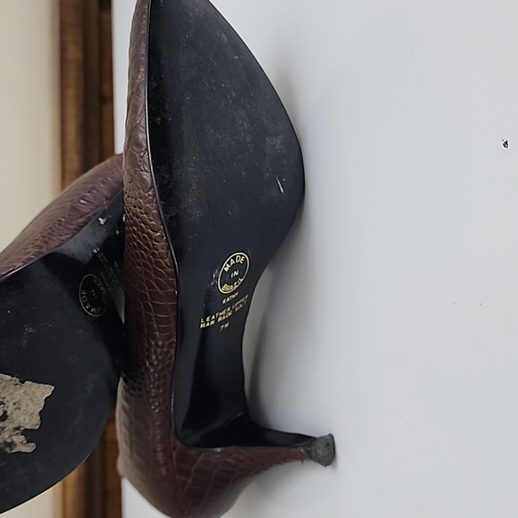 Vintage Sutton Plaza‎ 80s brown heels size 7 - Picture 6 of 8
